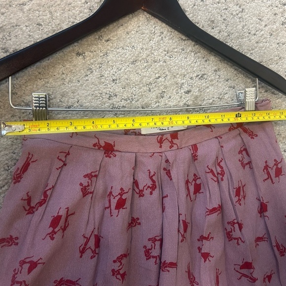 Nice Things (Anthropologie) S EUC Pink Knee-Length A-Line Pleated Skirt - Picture 9 of 14